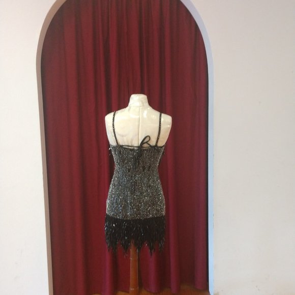 Black Rhinestone Latin Ballroom Dress - Picture 3 of 4